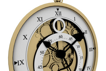 Close-up of vintage pocket clock