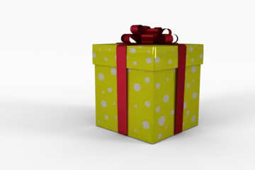 Deurstickers Yellow and red gift box © vectorfusionart