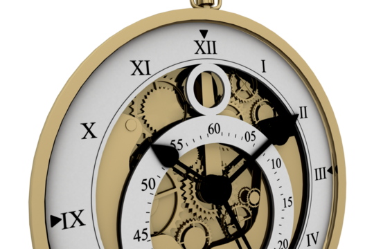 Close-up of vintage pocket clock