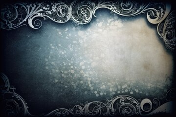 ornate blue and white frame on a plain background. Generative AI