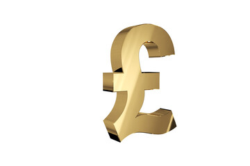 Illustration of golden Pound sterling symbol