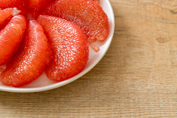 fresh red pomelo fruit or grapefruit