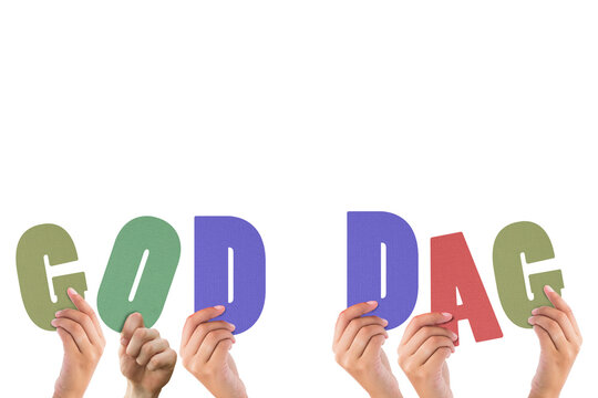 Hands holding up god dag