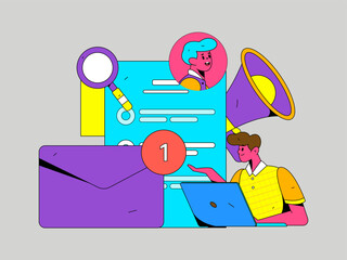 Job Interview People Flat Vector Concept Operation Hand Drawn Illustration
