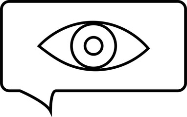 Vector image of eye on speech bubble