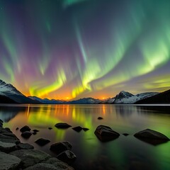 aurora borealis Digitally generated AI image 