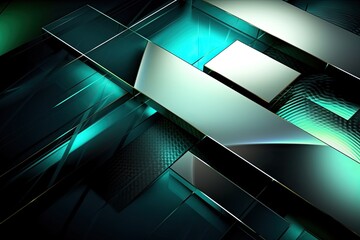 abstract background image with a futuristic feel, featuring metallic elements and a cool color palette  Generative AI