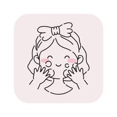 Skincare, Washing, Cleansing, Face Wash Concept. Vector Isolated Outline Vector Icon.