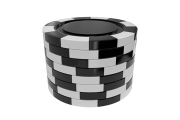 Naklejka premium 3D image of black gambling chips