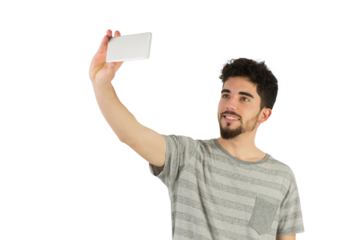 Casual man taking a selfie