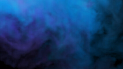 blue smoke abstract on black background,blue smoke floats in the air.,the movement of smoke in the air, 3d rendering.
