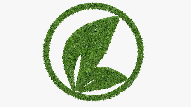 nature conservation icon,green leaf icon,3d rendering