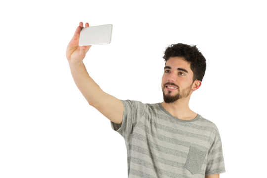 Casual man taking a selfie - Powered by Adobe