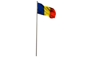 Romanian flag on pole