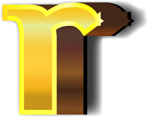 Shiny gold alphabet letters