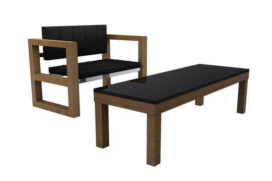 Digital composite image of table and chair
