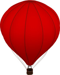 High angle view of red hot air balloon
