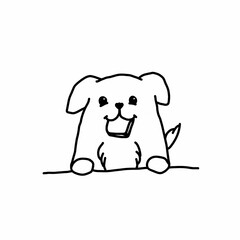 canine, contour, dog, doodle, friend, graphic, hand drawn, interest, joy, jump, minimalism, outline, pet, play, playful, positive, puppy, silhouette, simplicity, sketch, walk, curious, drawing, single