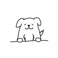 canine, contour, dog, doodle, friend, graphic, hand drawn, interest, joy, jump, minimalism, outline, pet, play, playful, positive, puppy, silhouette, simplicity, sketch, walk, curious, drawing, single