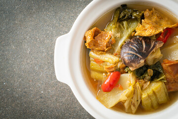 boiled pickled cabbage and bitter gourd soup