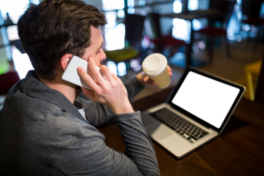 Businessman using mobile phone