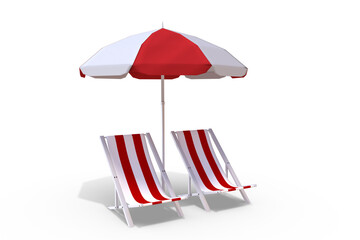 Image of sun lounger and sunshade