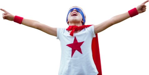 Little boy dressed as superman