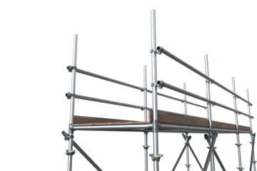 3d illustrative image of wooden plank with gray metal support