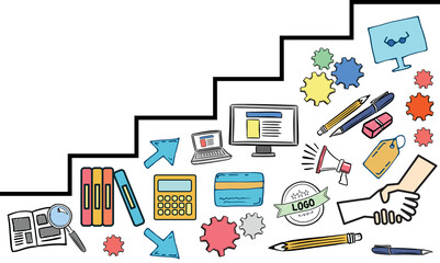 Digitally generated image of computer icons 