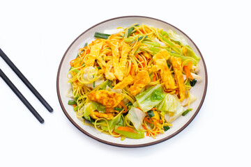 Chinese-styled fried noodle. Asian cuisine