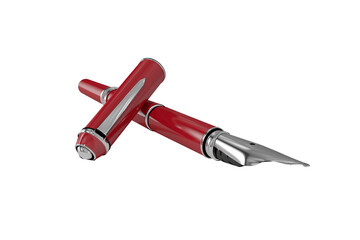 Digital image of red fountain pen