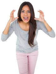 Angry brunette shouting