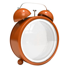 Orange empty twin bell alarm clock