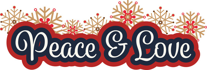 Close up of love message with snow flakes