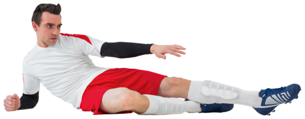 Football player in white kicking