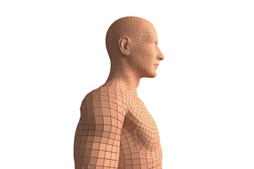 Profile view of digital brown 3D man