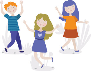 Illustration of childrens dancing