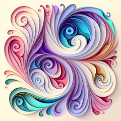 Illustration of Colorful Swirls for Use as A Graphic Resource