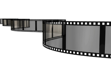 Film negatives on white background