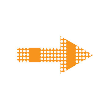 Digitally generated image of orange arrow symbol 
