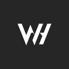 Minimal WH logo designs. WH home logo 