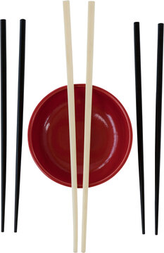 Close up of chopstick arranged by bowl