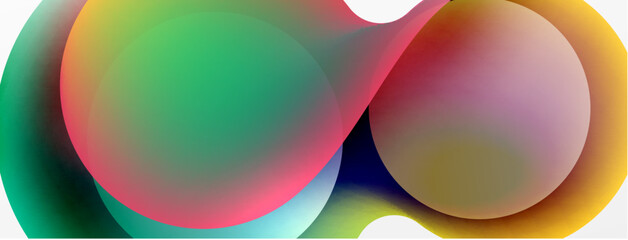 Fluid abstract background. Liquid color gradients composition. Round shapes and circle flowing design for wallpaper, banner, background or landing