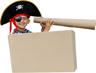 Boy pretending to be a pirate