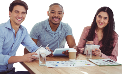 Portrait of young creative team in meeting