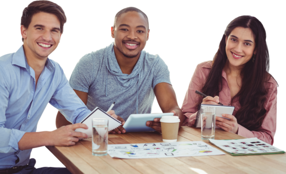 Portrait of young creative team in meeting