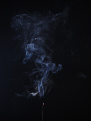 movement of blue smoke on black background, smoke background, abstract smoke on black background