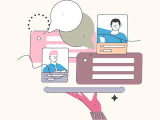 Job Interview People Flat Vector Concept Operation Hand Drawn Illustration
