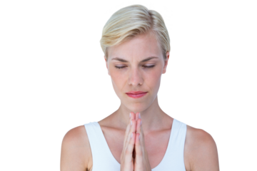 Close up of woman praying