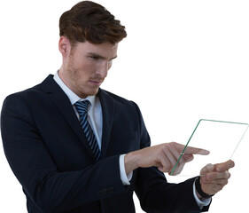 Businessman using digital tablet